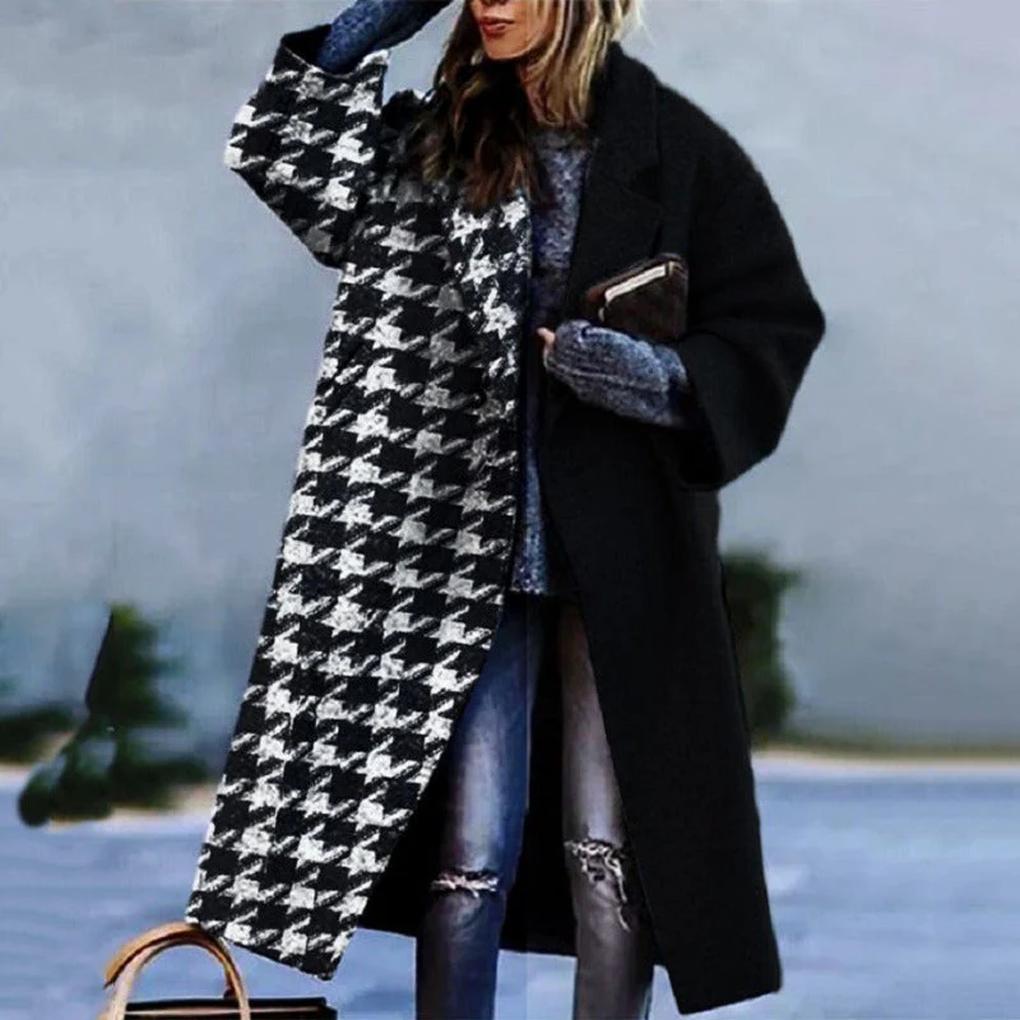 Women's Long Autumn Coat Warm Wool Blend Beige