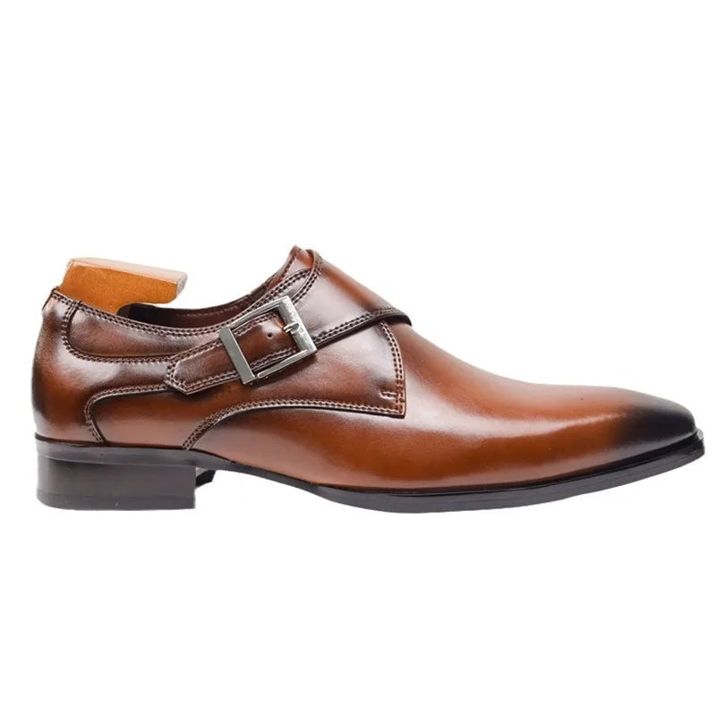 Men's Single Strap Buckle Dress Shoes
