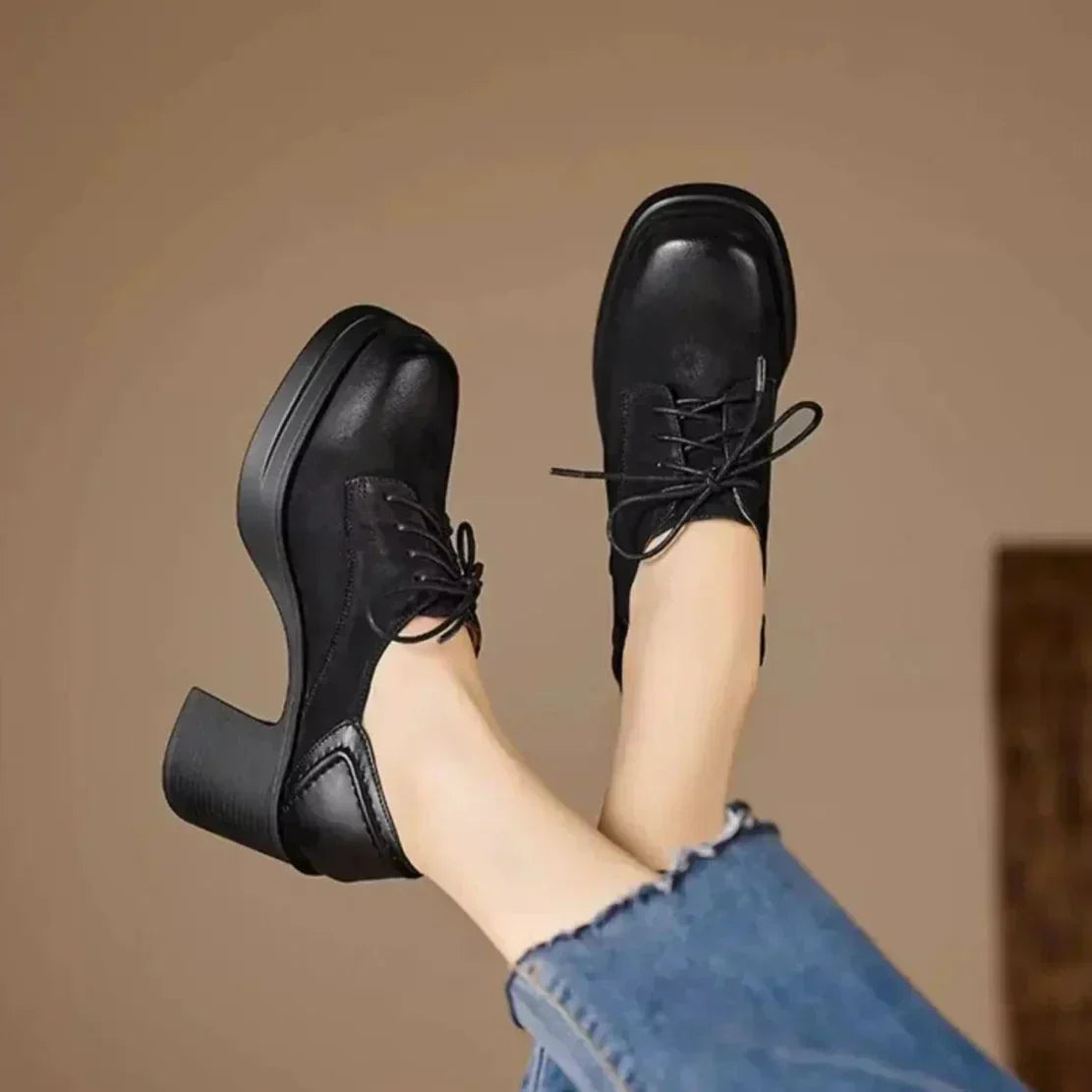 Delphine | Women's Lace Up Block Heel Oxfords Platform High Heels