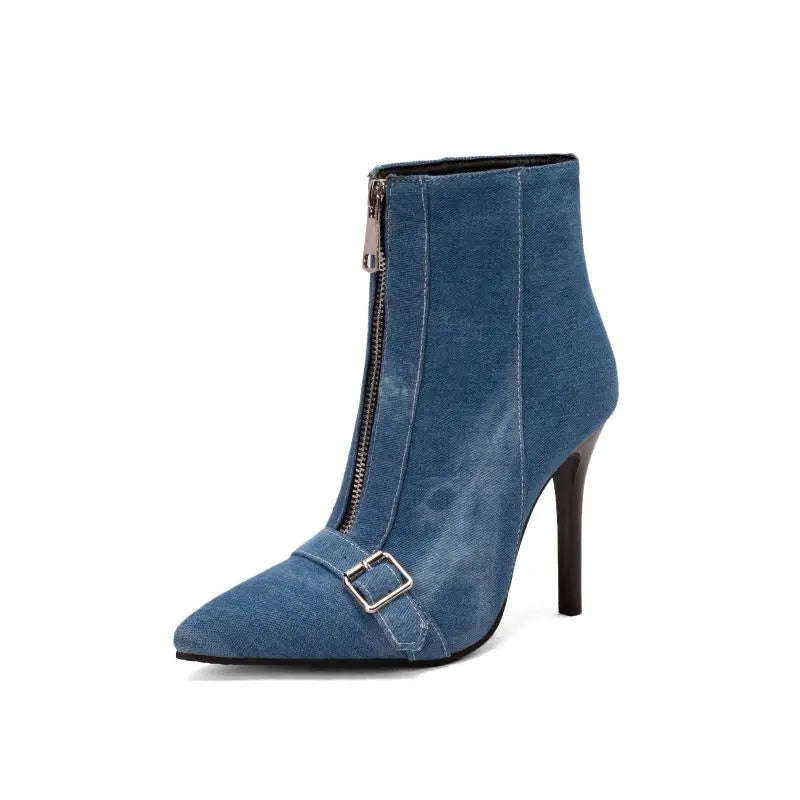 Women's Pointed Toe Ankle Boots Side Zipper