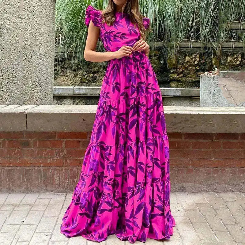 Women's Tropical Print Maxi Dress