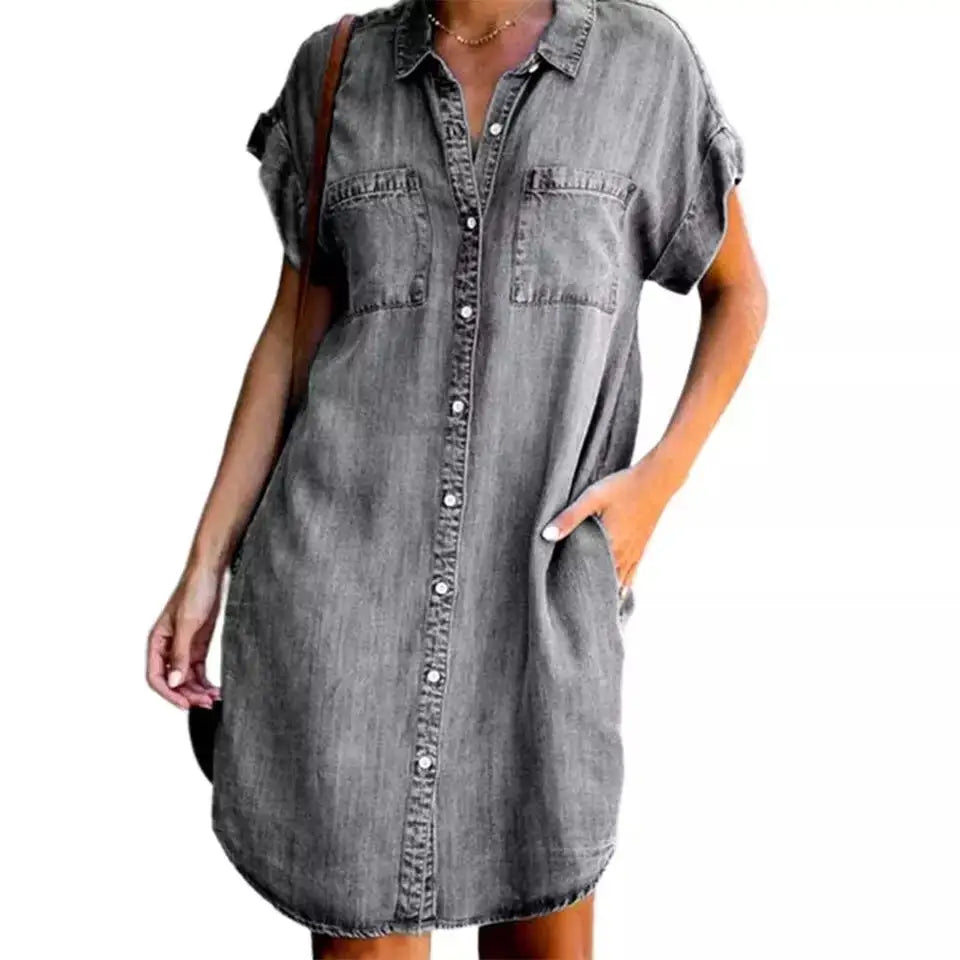 Regency Women's Denim Button Down Shirt Dress