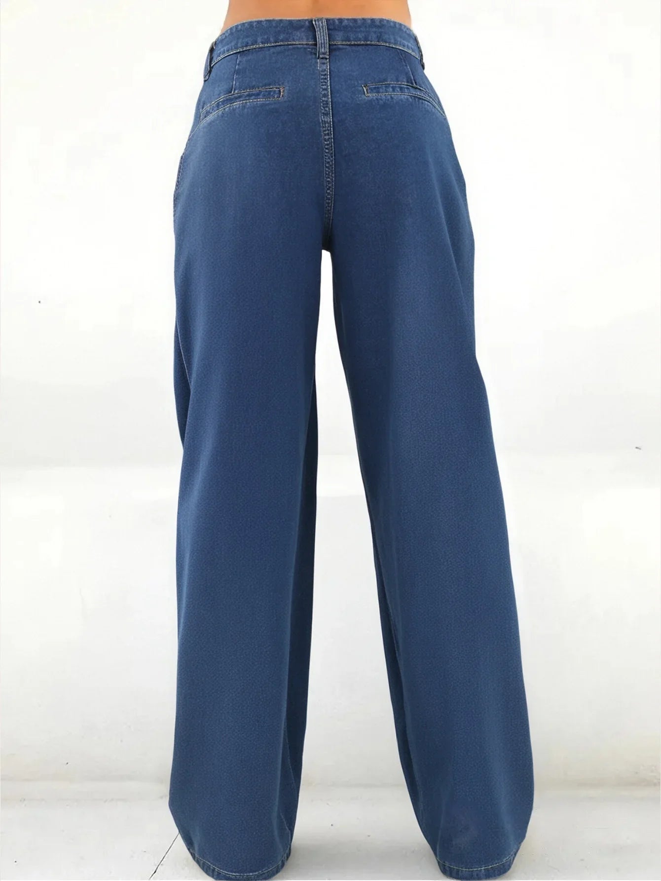 Women's Dark Blue Wide Leg Denim Jeans