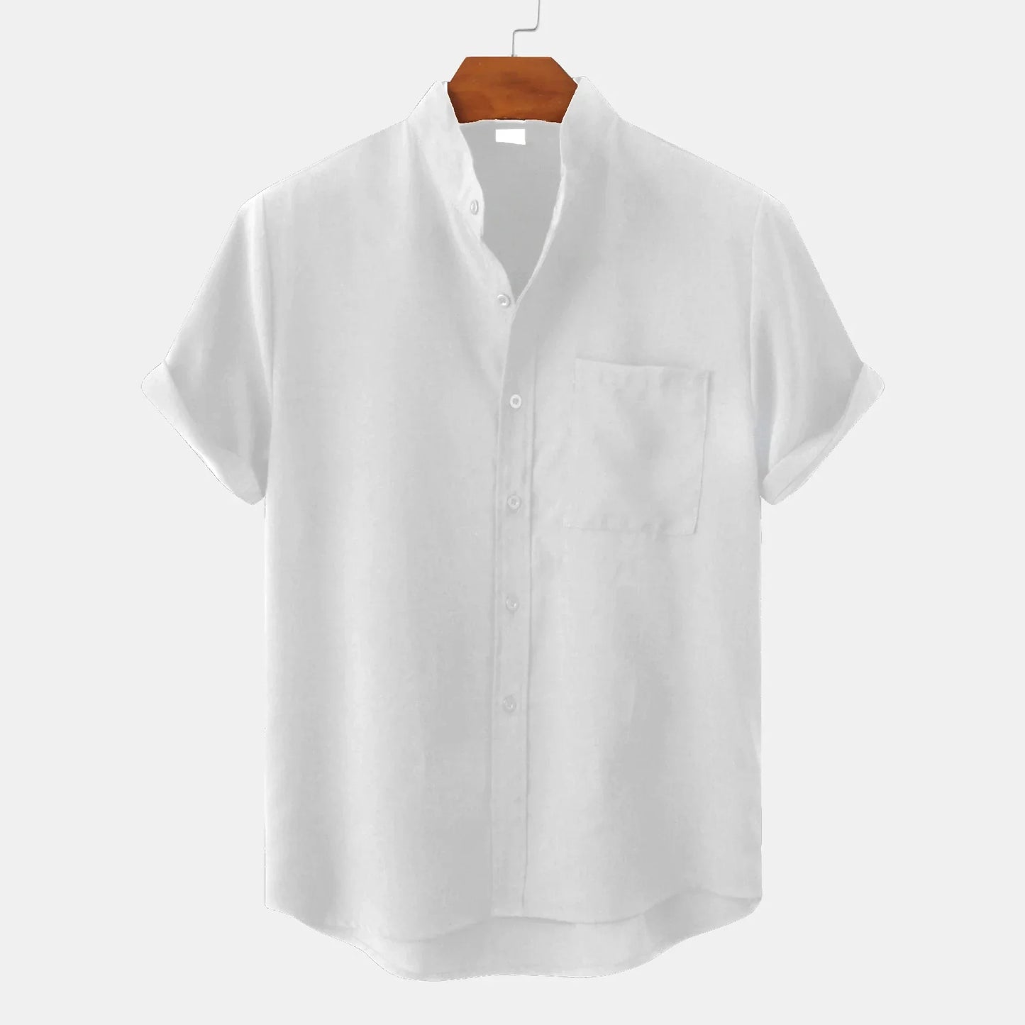 Men's Short Sleeve Button Down Shirt With Chest Pocket