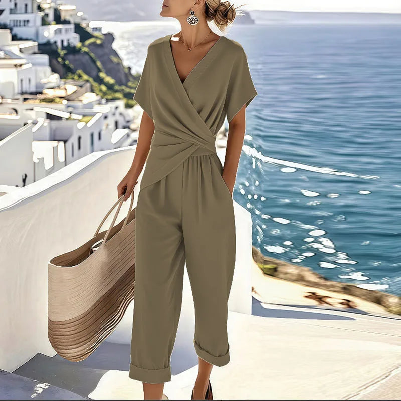 Women's Short Sleeve Wrap Set