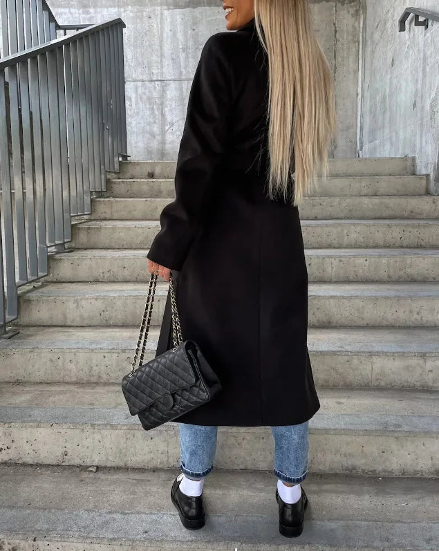 Women's Reversible Winter Coat Long Belted