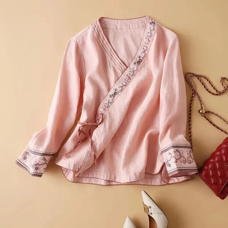 Women's Relaxed Fit Blouse Lightweight Breeze Pattern