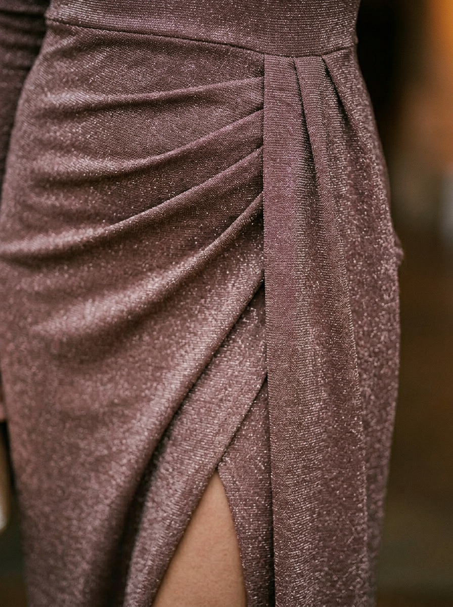 Women's Off Shoulder Glitter Maxi Dress
