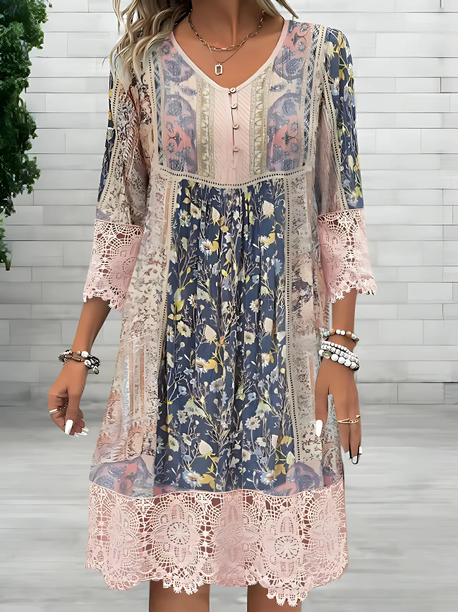 Women's Boho Flowy Opal Dress - Vonnera