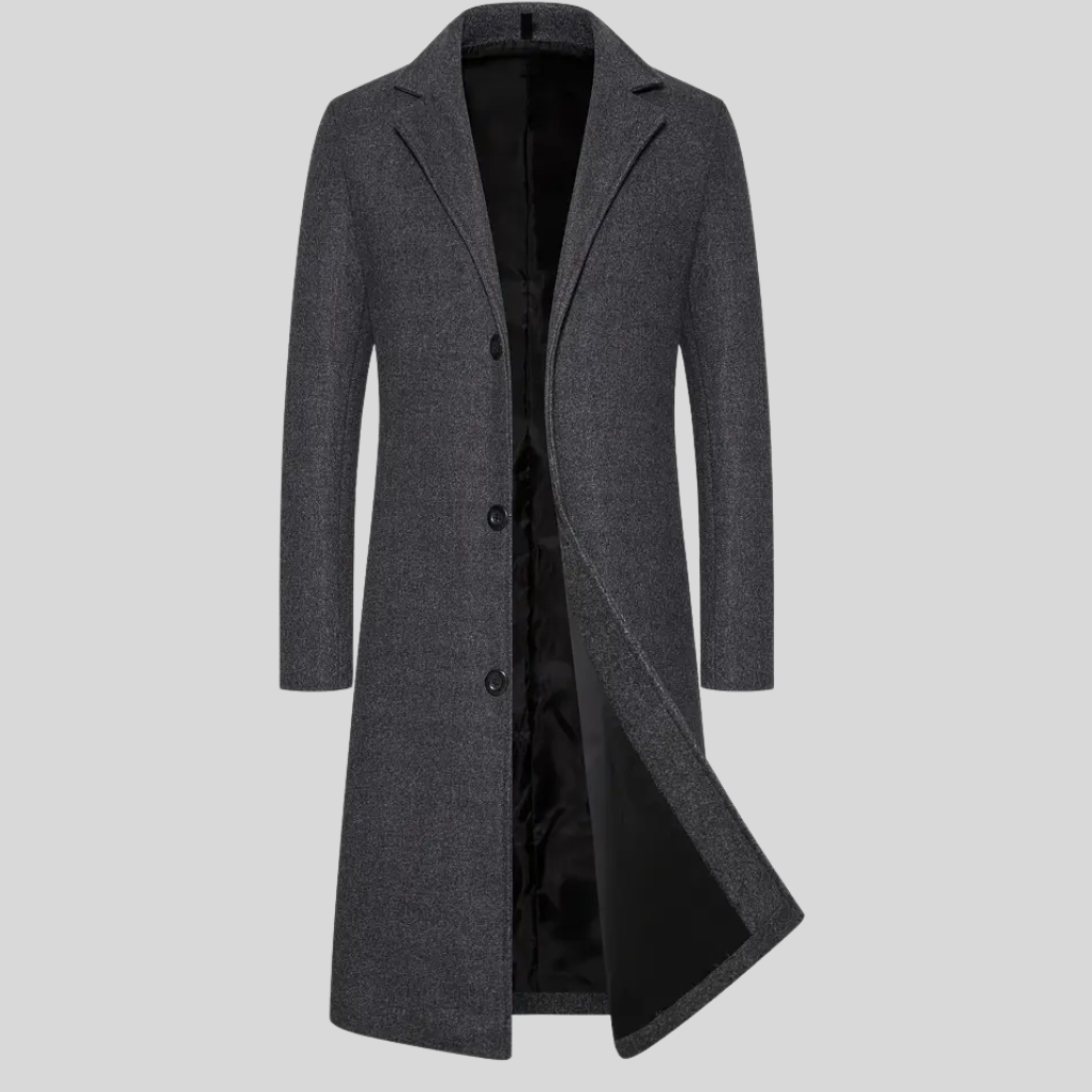 Men's Long Overcoat Classic Wool Winter Coat