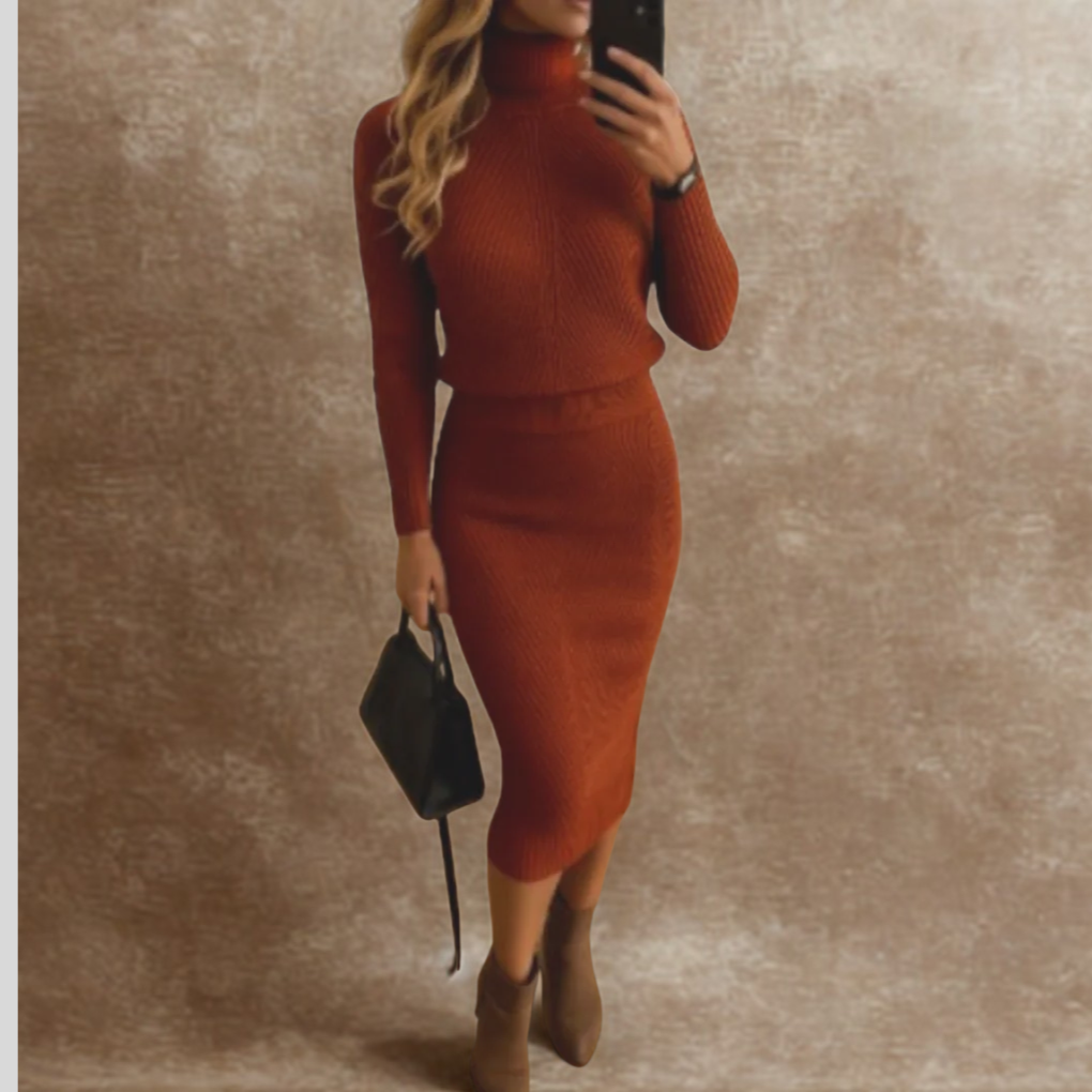 Women's Knit Pullover Dress Warm Cozy