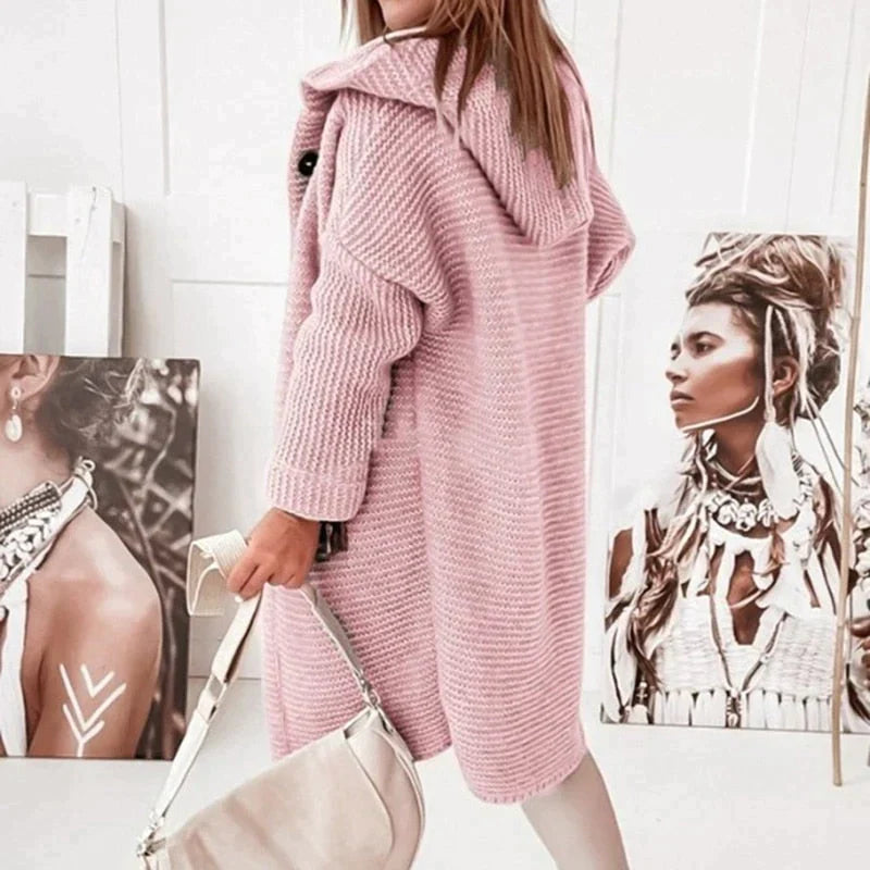 Women's Knit Hooded Cardigan