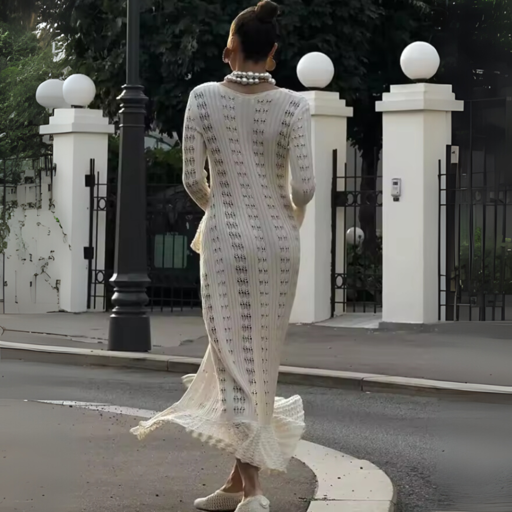 Women's Long Knitted Cardigan Flare Sleeve