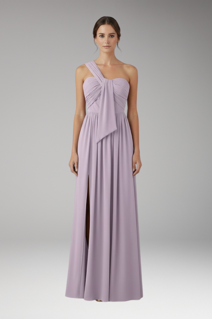Women's Asymmetrical One Shoulder Solid Dress