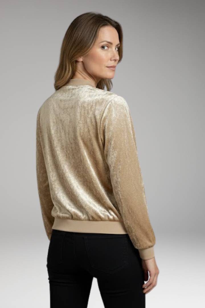 Women's Bomber Jacket Shiny Elastic Cuffs
