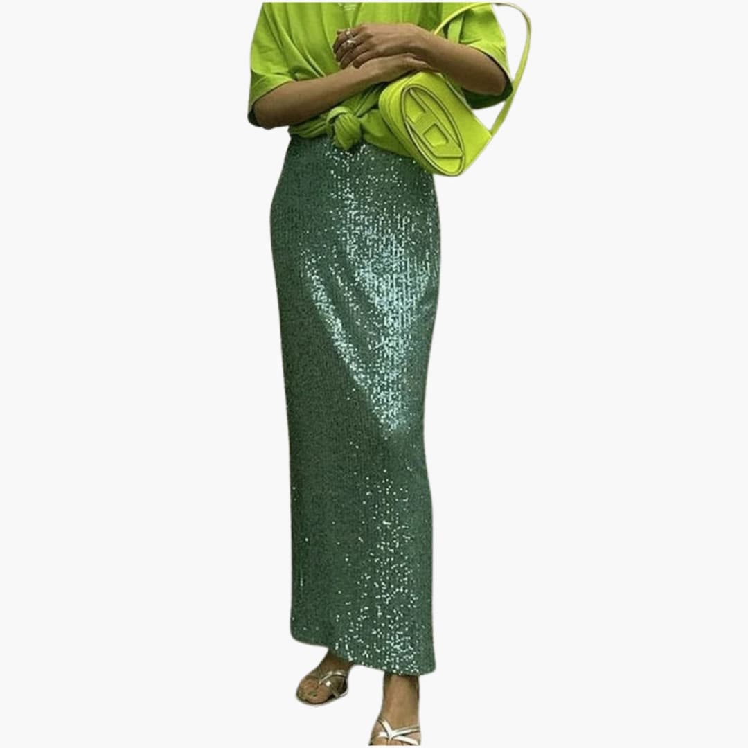 Women's Sequin Maxi Skirt High Waist
