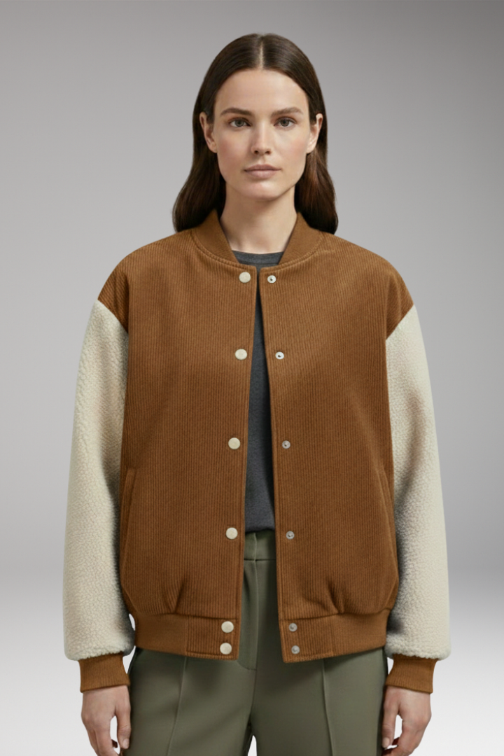 Women's Button Jacket Ribbed Cuffs