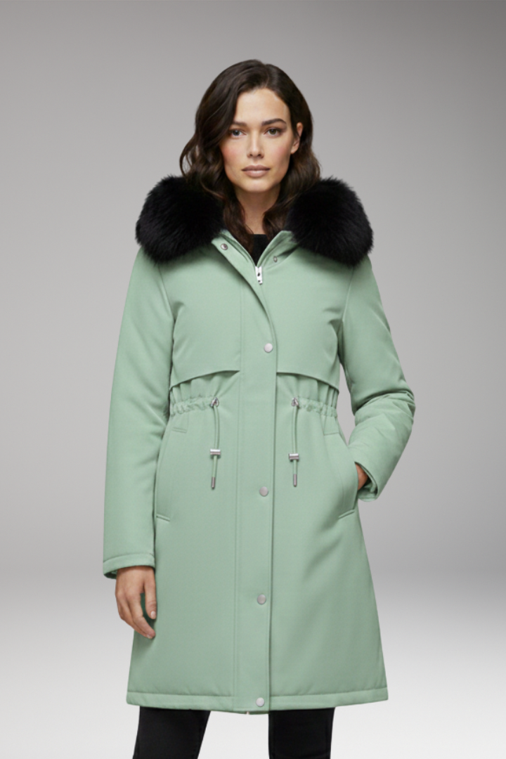 Women's Faux Fur Coat Adjustable Waist Jacket