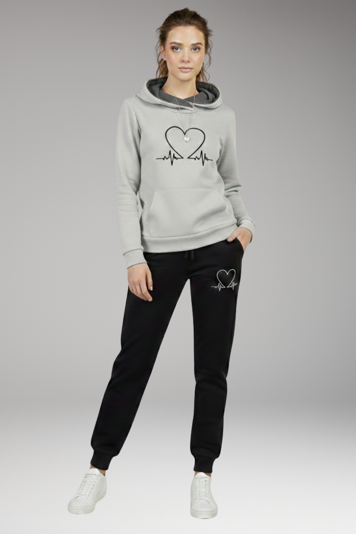 Women's Printed Jogging Suit Hoodie Pants Set