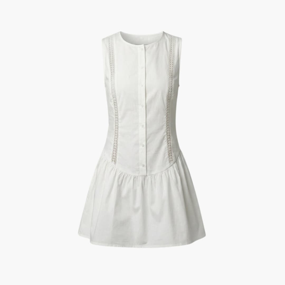 Women's Mini Round Neck Dress Side Cut Outs