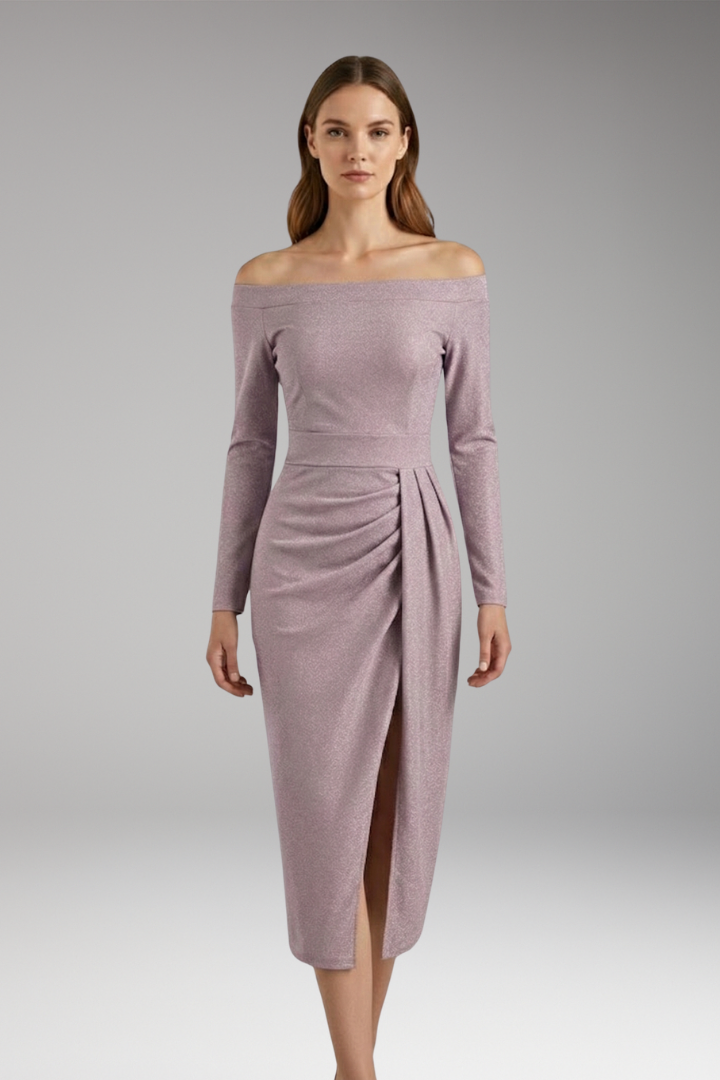 Women's Off Shoulder Long Sleeve Dress Open Back