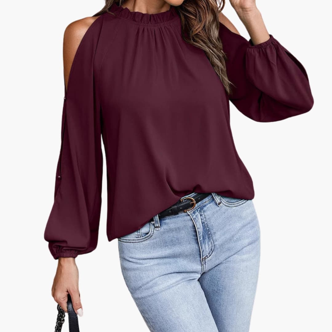 Women's Off Shoulder Puff Sleeve Blouse Woven
