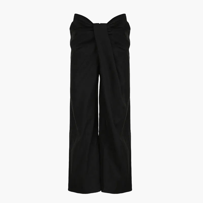 Women's High Waist Palazzo Pants Front Pleat Design