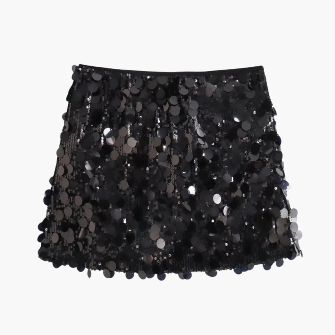 Women's Sequin Mini Skirt Straight Hemline