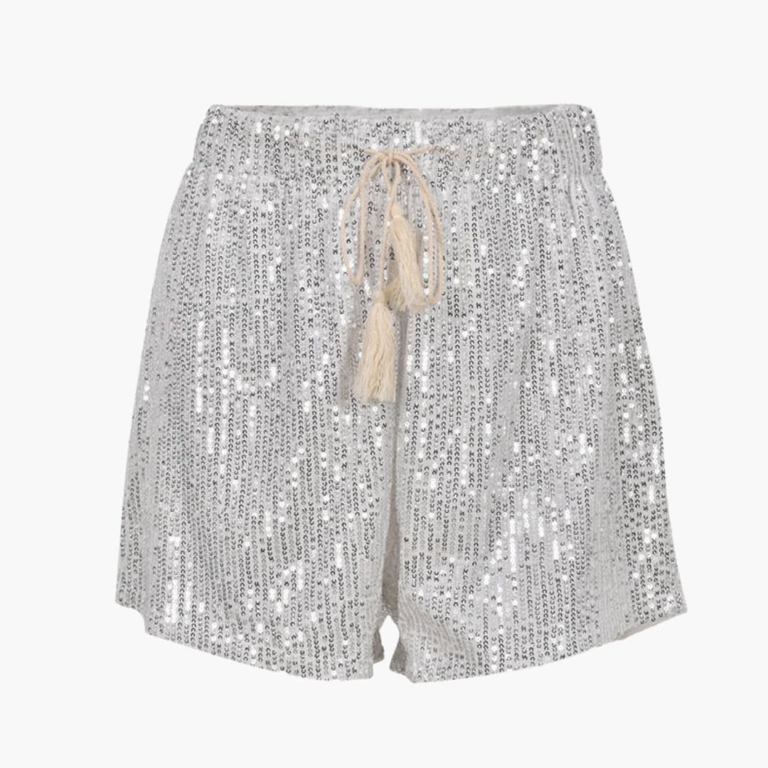 Women's Sequin Shorts Elastic Waist Drawstring