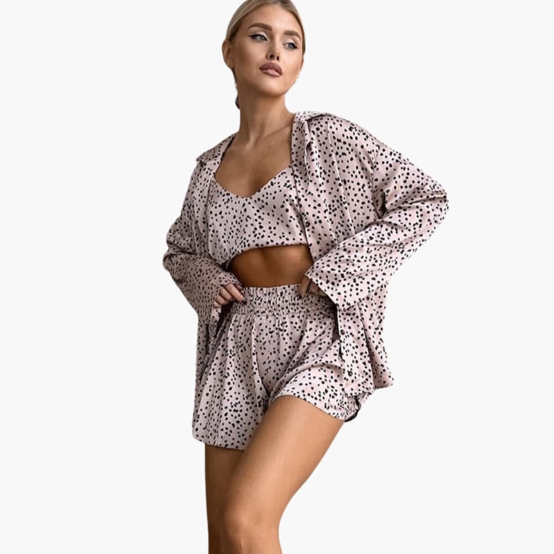 Women's Sleeveless Printed Two Piece Outfit Set