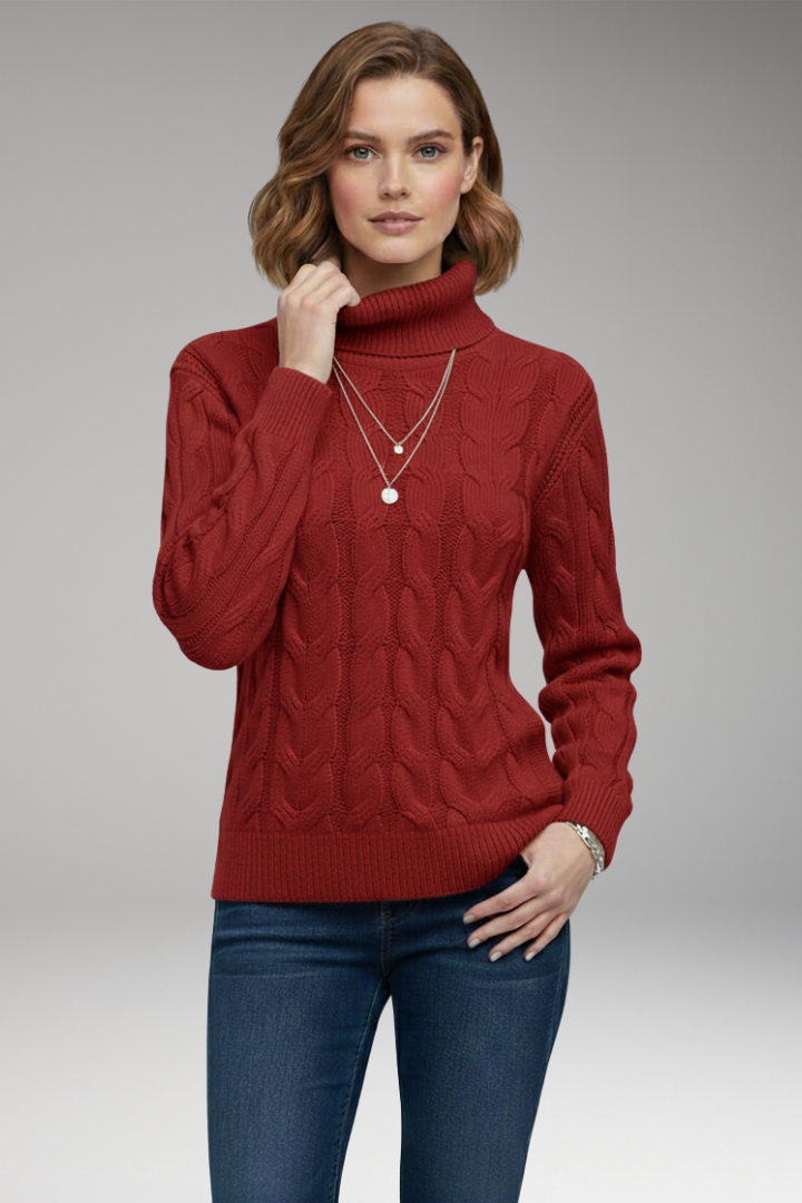 Women's Turtleneck Cable Sweater