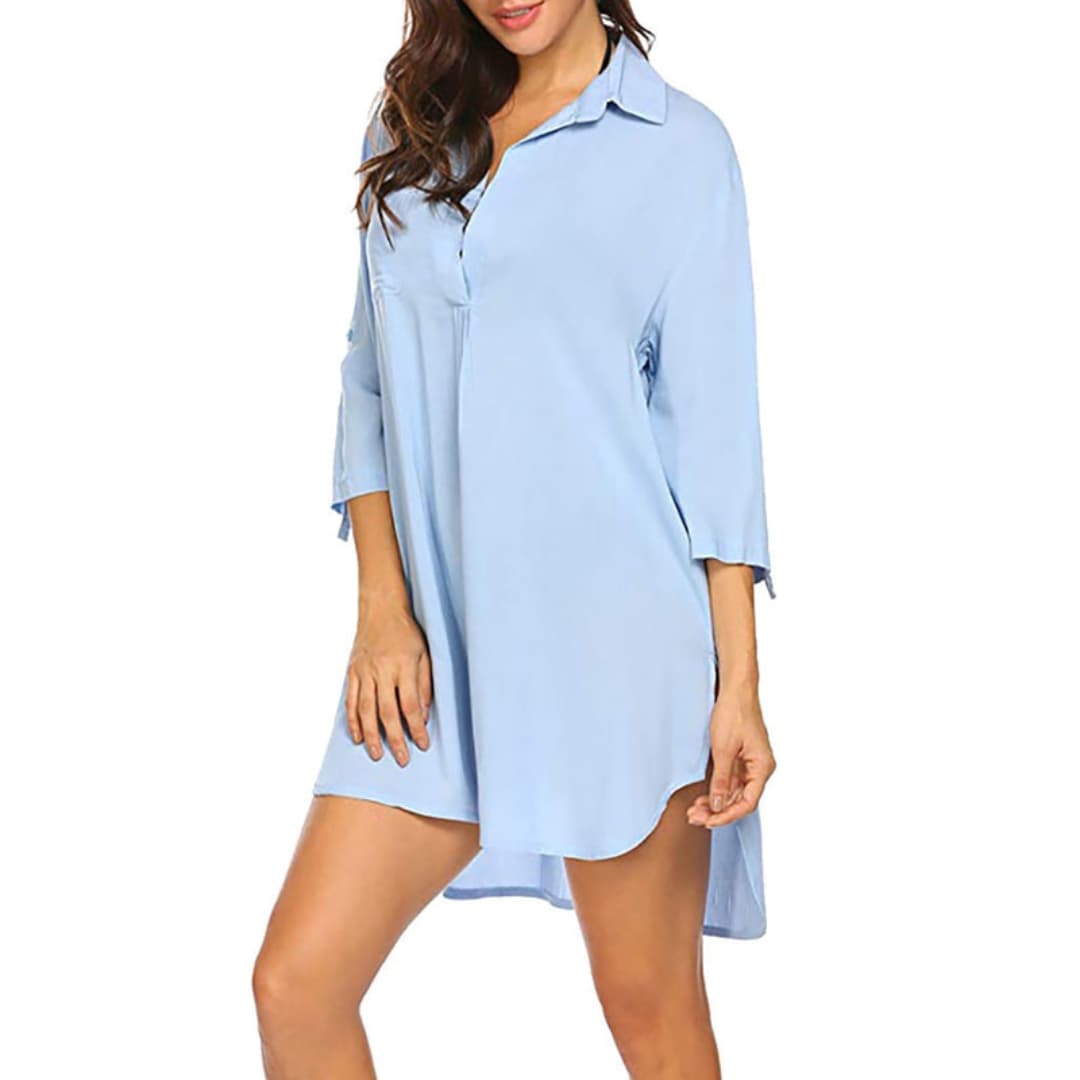 Women's Tunic with Collar and Side Slits