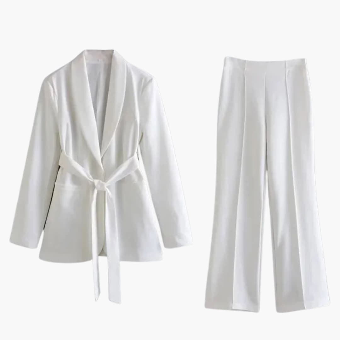 Women's Two Piece Suit Blazer and Slim Fit Pants Set