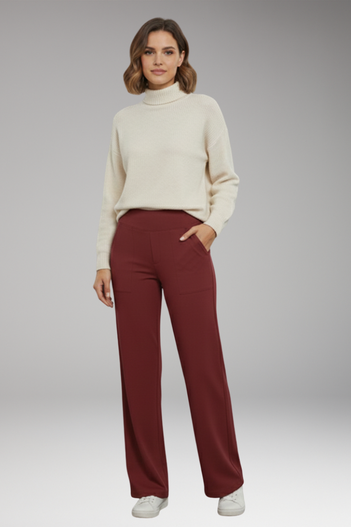 Women's High Waist Pants Side Pockets