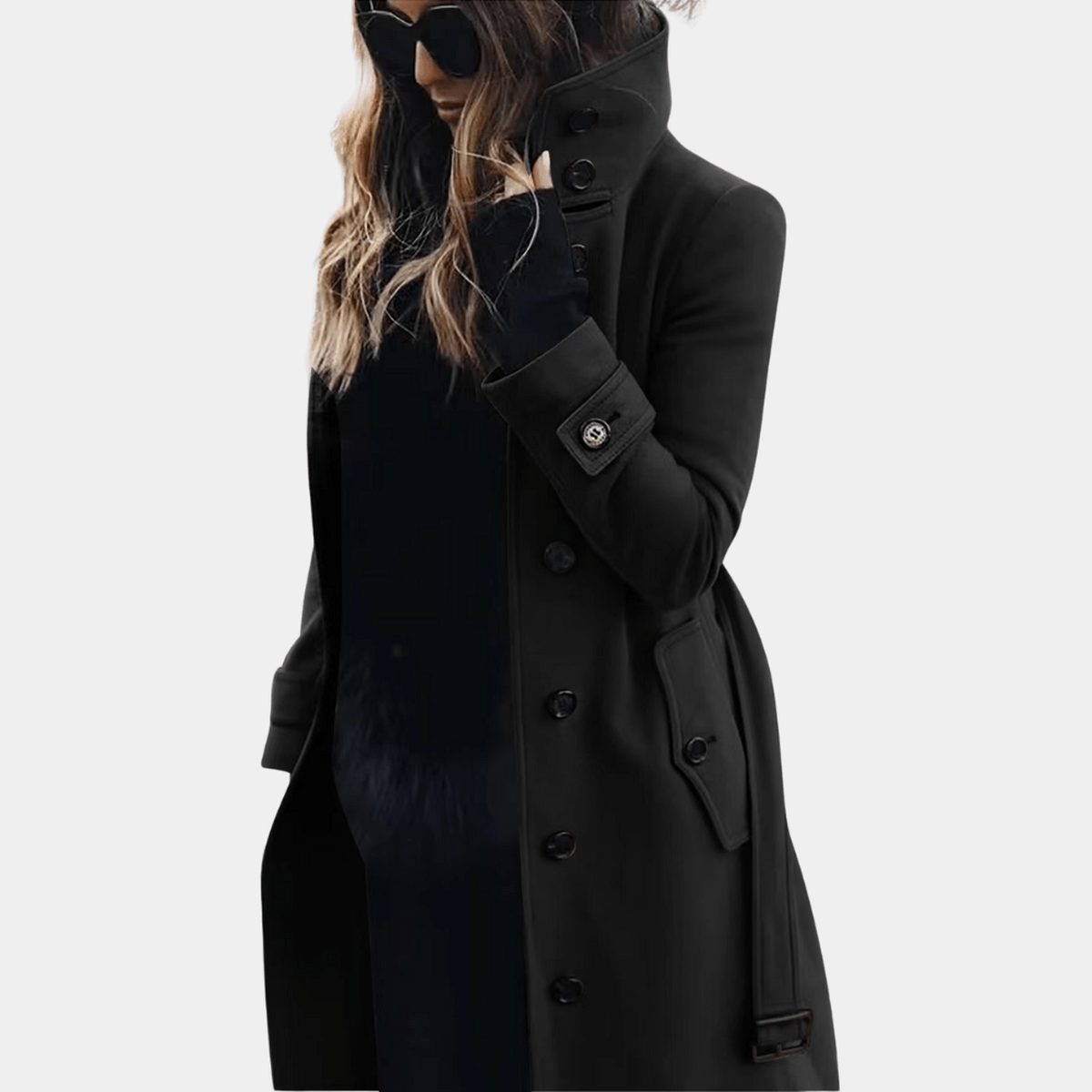 Women's Trench Coat Waterproof Wool Classic Tan