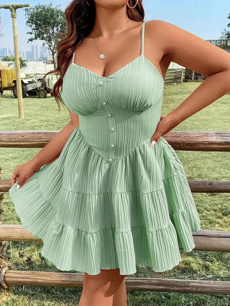 Women's A-Line Mini Dress Spaghetti Strap - Vonnera