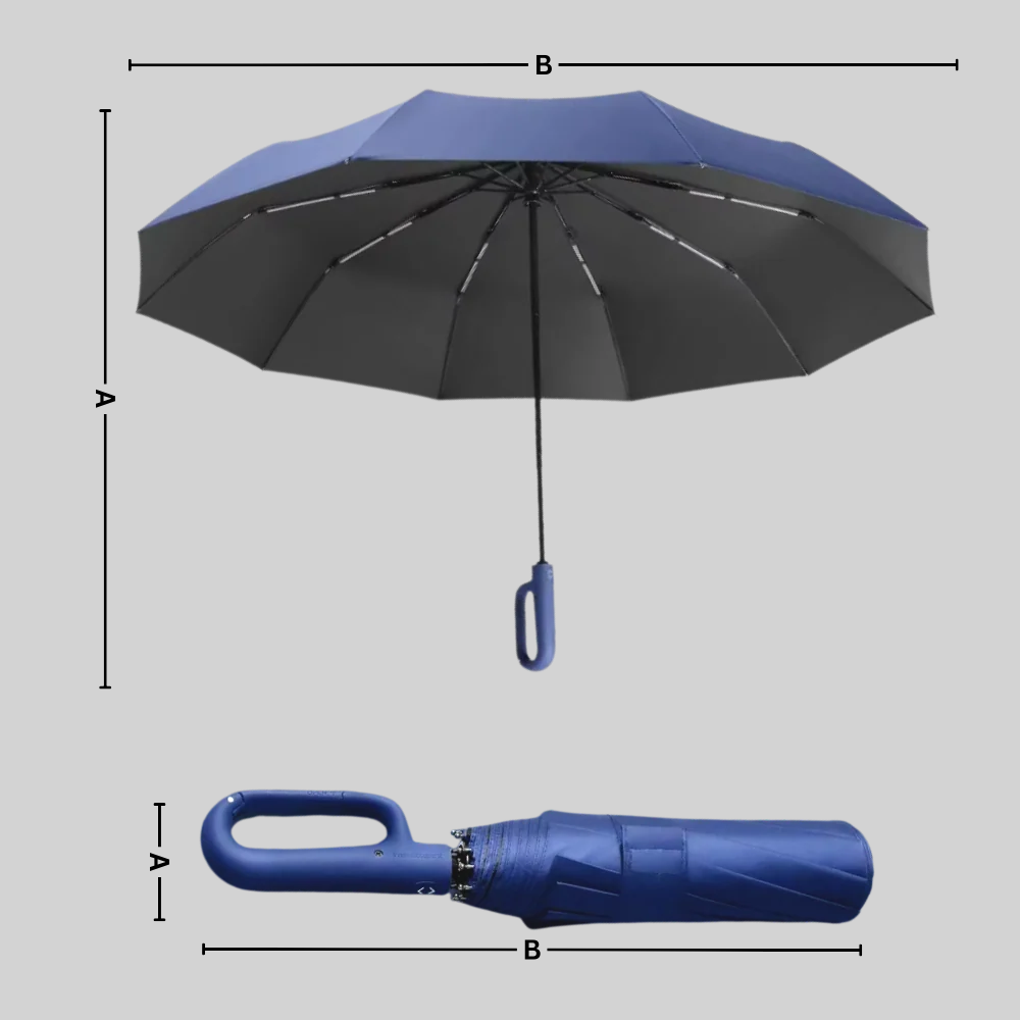 Automatic Lock Umbrella Windproof Waterproof Compact