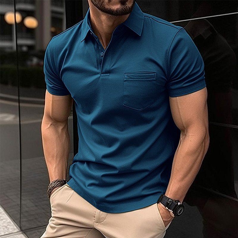Men's Polo Shirt Cotton Short Sleeve Navy