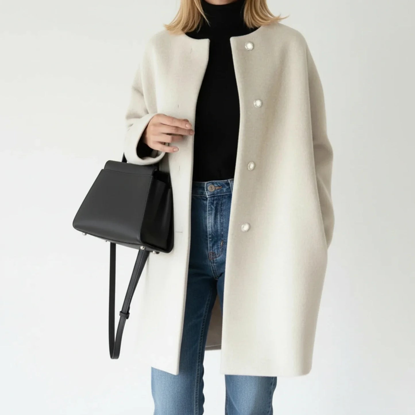 Women's A-Line Collarless Jacket