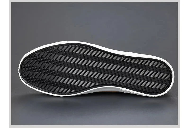 Men's Slip-On Sneakers Side Zipper Contrast Panels Black