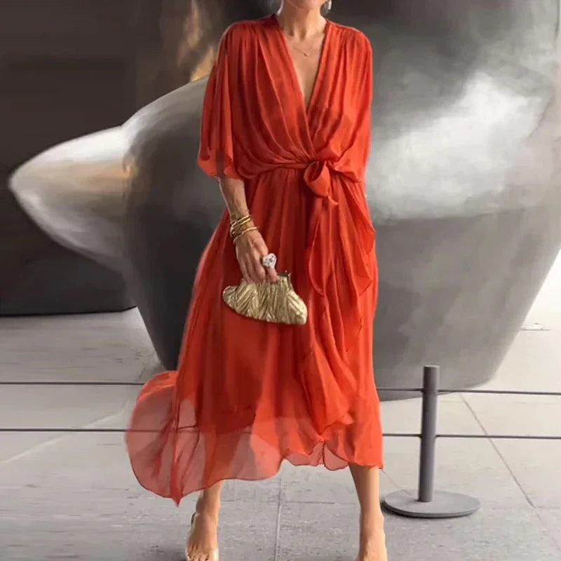 Women's V-Neck Evening Dress