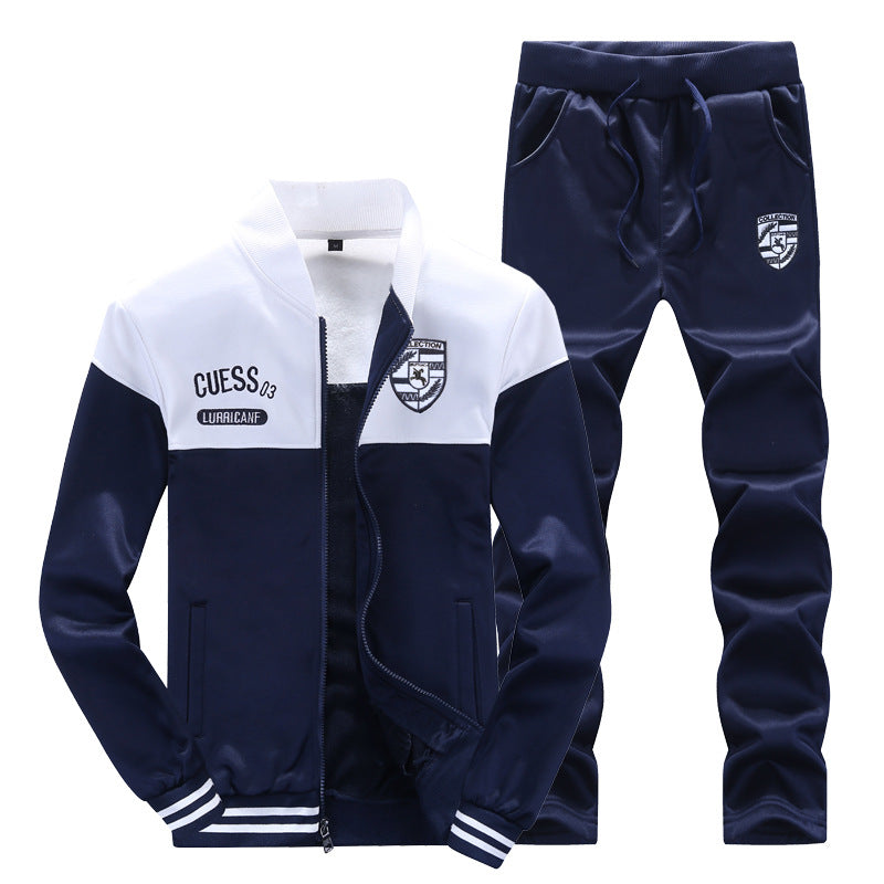 Men's Sports Tracksuit White Blue