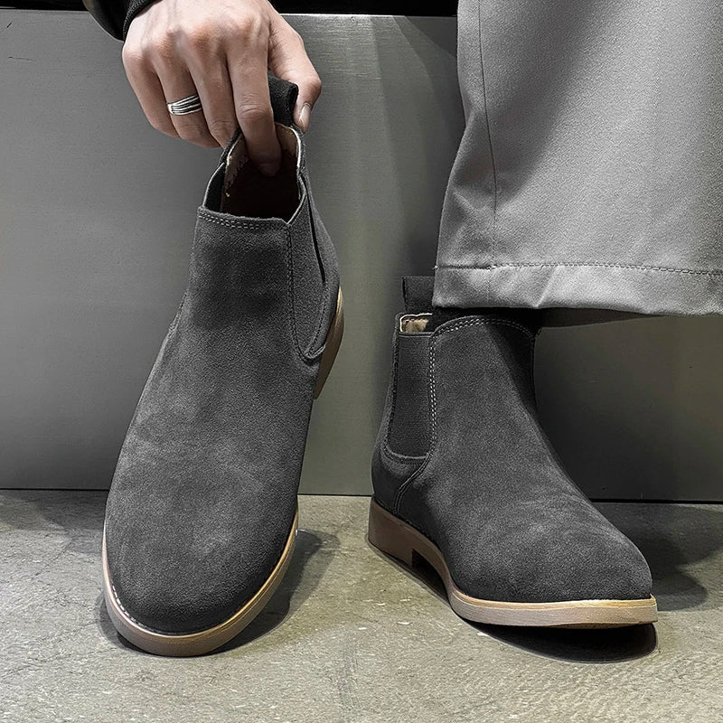 Men's Suede Chelsea Ankle Boots