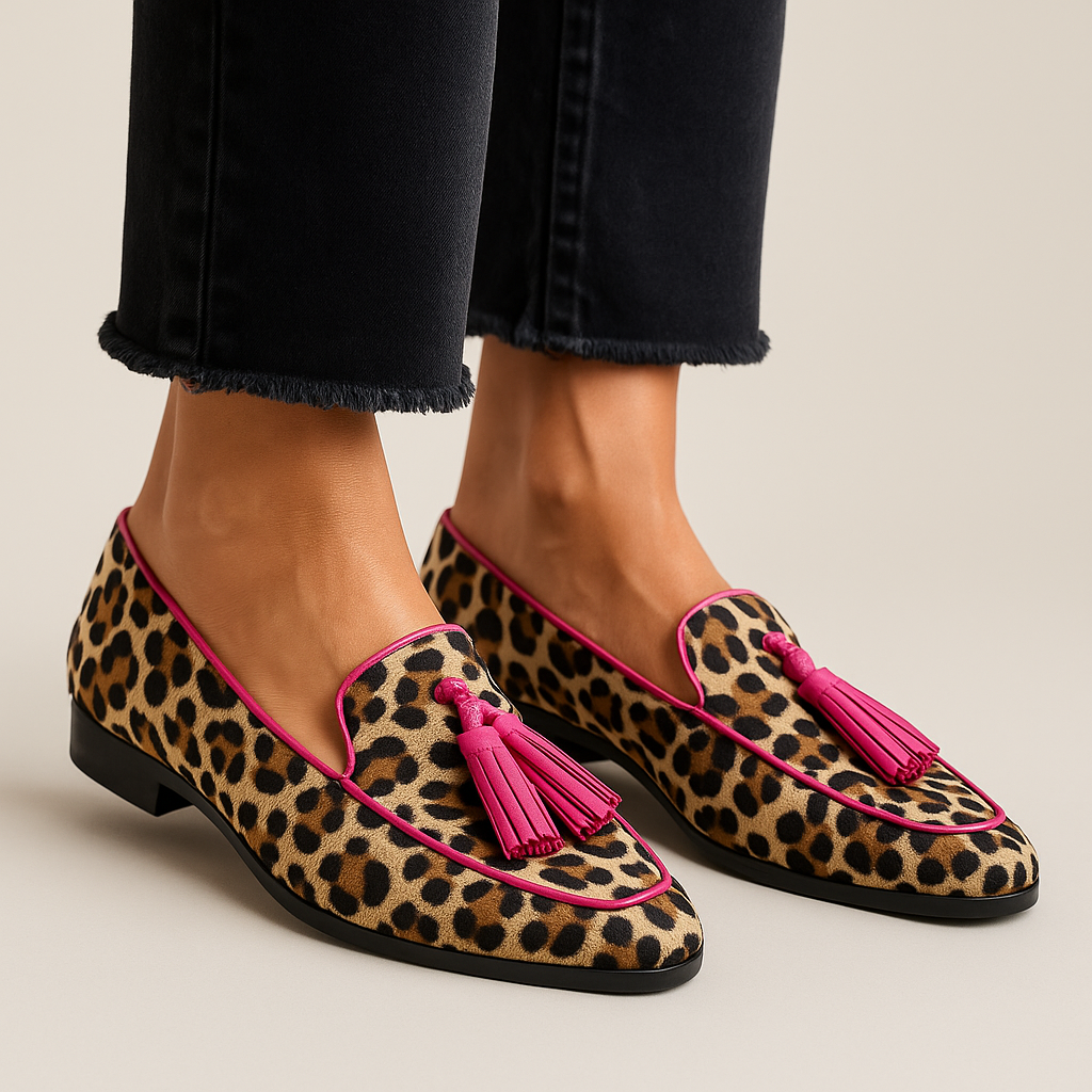 Women's Flat Loafers Patterned Print - Vonnera