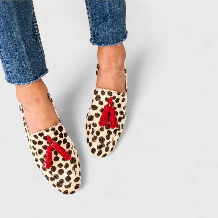 Women's Animal Print Tassel Loafers - Vonnera