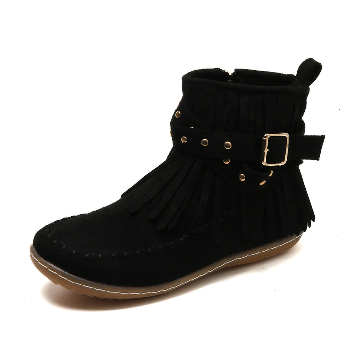 Image of Gina | Women's Fringe Buckle Ankle Boots