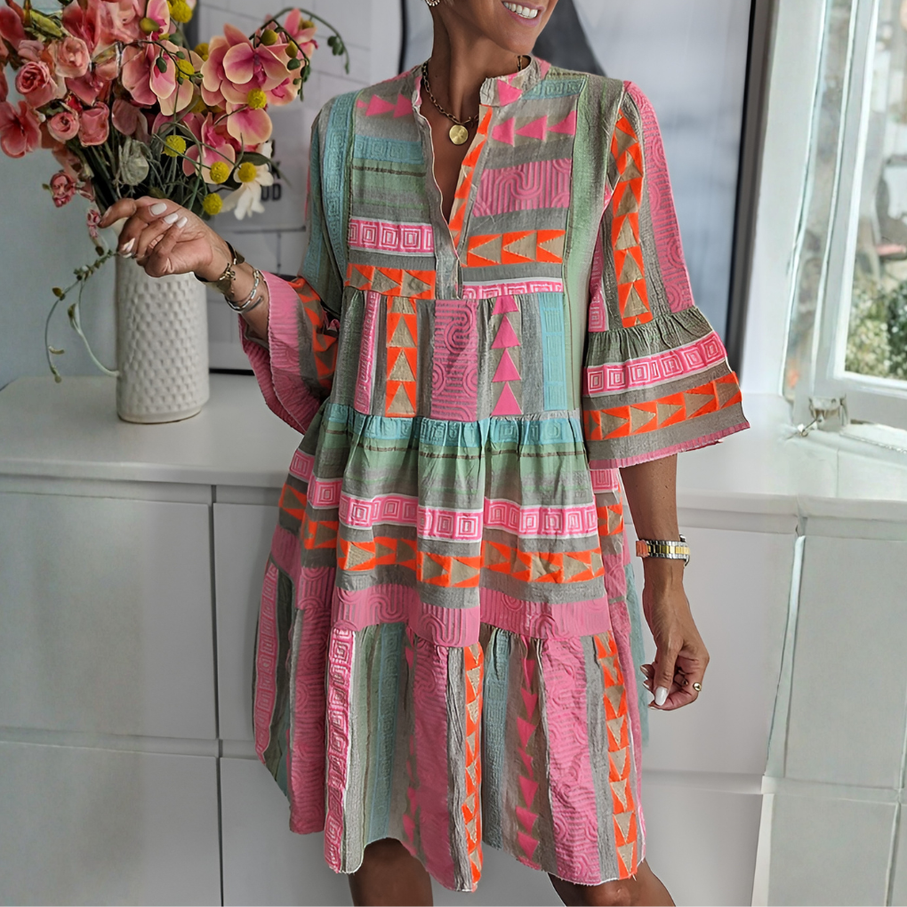 Women's Boho Midi Dress Loose Fit - Vonnera