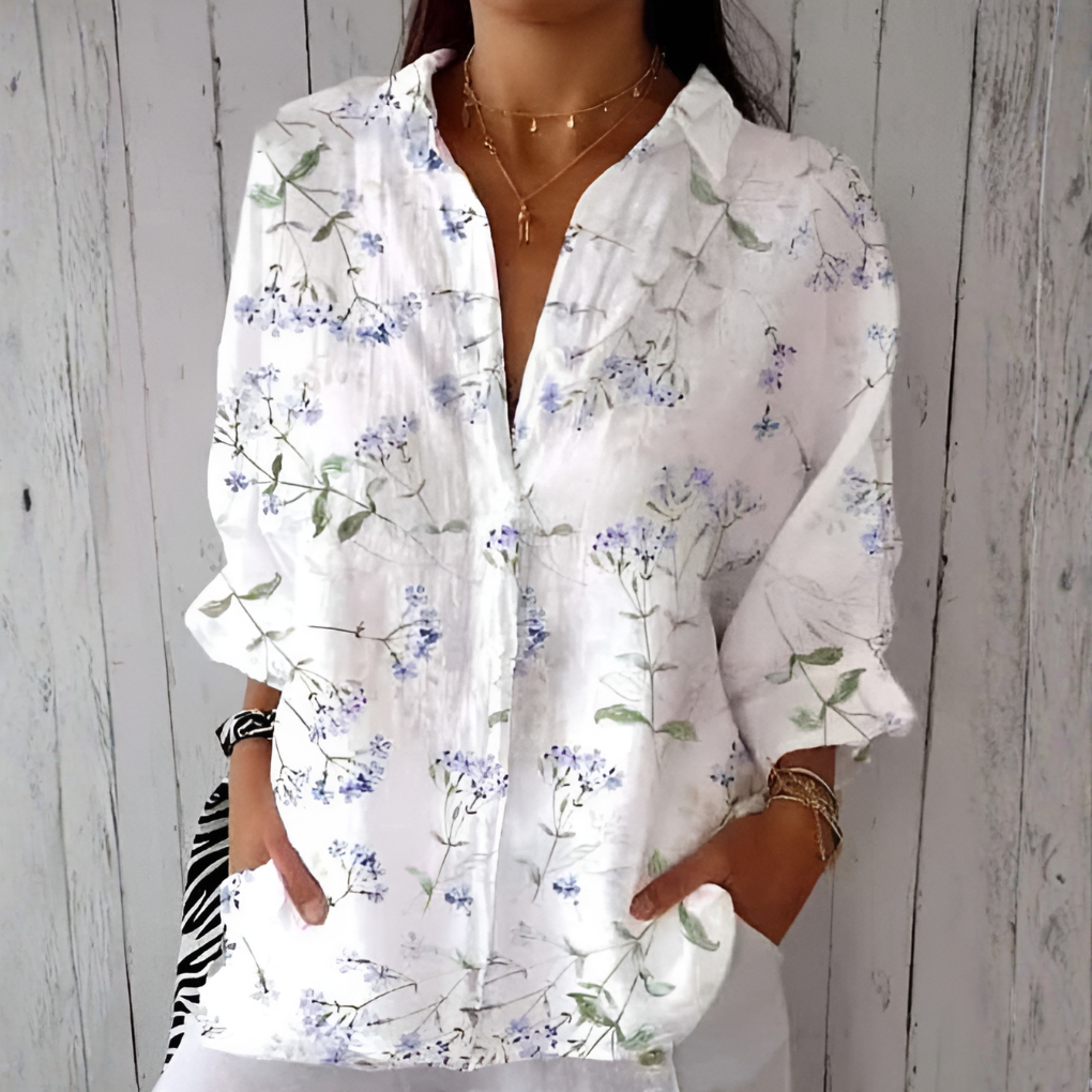 Women's Plus Size Long Sleeve Patterned Shirt - Vonnera