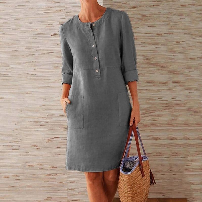 Image of Hannah | Women's Button Front Shirt Dress
