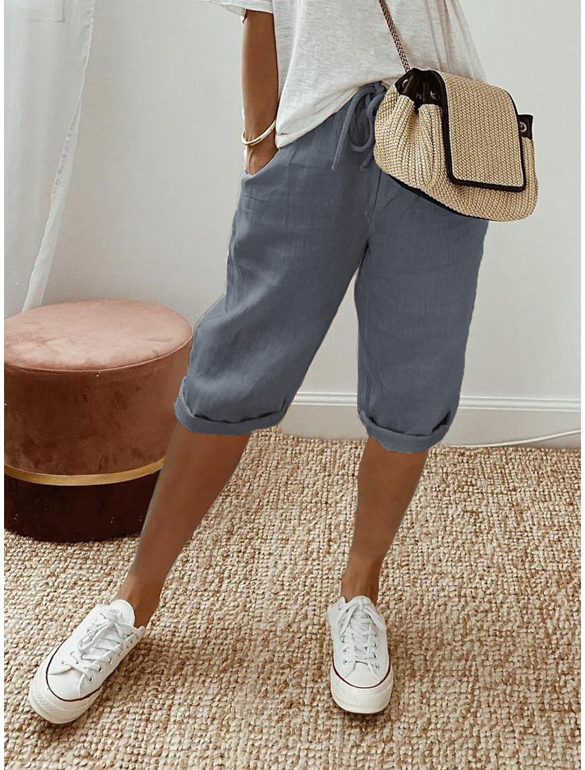 Women's Drawstring Knee Length Shorts